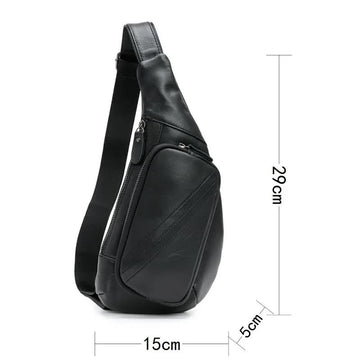 Brown Men's Leather Sling Backpack - Casual Crossbody Chest Bag - RnR Galore