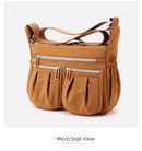 Brown Multi - Pocket Lightweight Nylon Crossbody Bag – Stylish, Functional, and Spacious Shoulder Bag for Women - RnR Galore