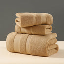 Brown Premium 3 - Piece 100% Cotton Towel Set - Ultra Soft, Absorbent & Quick - Dry for Bathroom - RnR Galore
