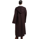 Brown Shadow Wanderer Hooded Cape - Premium Velvet Robe for Jedi, Wizard & Medieval Cosplay - RnR Galore