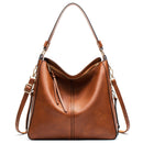 Brown Womens Soft PU Leather Hobo Bag - Large Casual Tote Handbag with Adjustable Crossbody Strap - RnR Galore