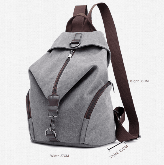 Brown Women's Vintage Canvas Backpack Casual Daypack Retro College School Bag Large Capacity Rucksack for Travel Work & Daily Use - RnR Galore
