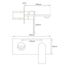 Brushed Gold Cubic Square Wall Mount Basin Mixer Laundry Tap Spout Vanity Faucet - RnR Galore