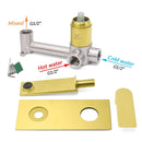 Brushed Gold Cubic Square Wall Mount Basin Mixer Laundry Tap Spout Vanity Faucet - RnR Galore