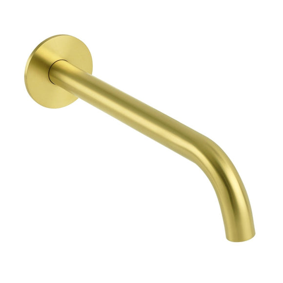 Brushed Gold Round 250mm Spout For Bathroom Tub Wall Mounted Water Filler Outlet - RnR Galore