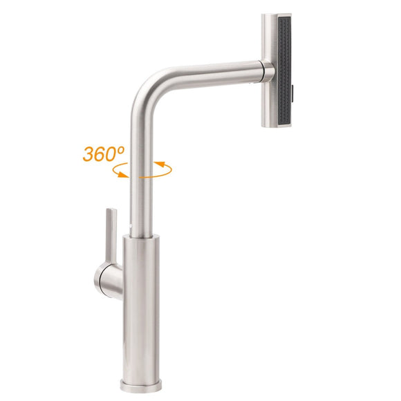 Brushed Nickel 3 - Mode Kitchen Mixer Pull Out Down Sink Laundry Faucet Tap WELS - RnR Galore