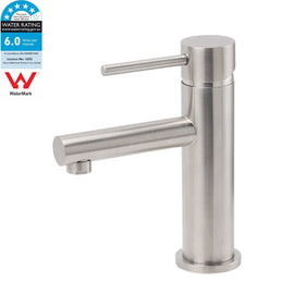 Brushed Nickel Basic Round Bathroom Basin Mixer Laundry Vanity Sink Faucet Tap - RnR Galore