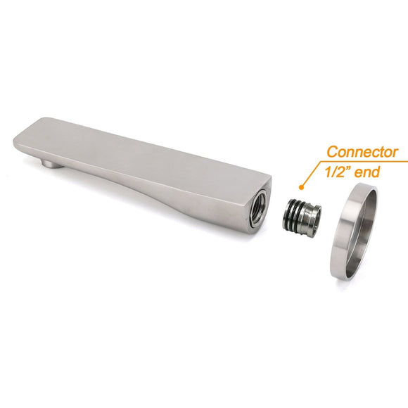 Brushed Nickel Round Bathtub Bubble Outlet Wall Mounted Spout Stainless Steel - RnR Galore