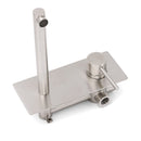 Brushed Nickel Round Wall Mounted Basin Vanity Mixer Bathtub Straight Spout Tap - RnR Galore