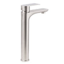 Brushed Nickel Rounded Edge Tall Basin Mixer Kitchen Vanity Faucet Tap Spout Set - RnR Galore