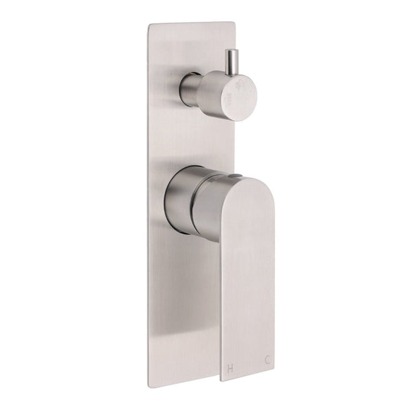 Brushed Nickel Silver Square Stylish 1/2inch Shower Mixer Diverter 2 Way Switch - RnR Galore