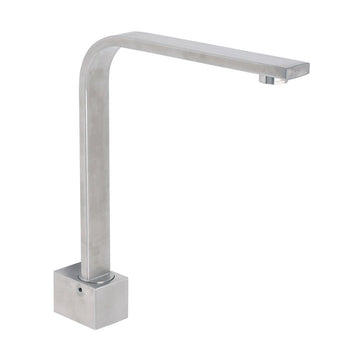 Brushed Nickel Square Spout Gooseneck Arm High Rise Bathtub Filler Water Outlet - RnR Galore