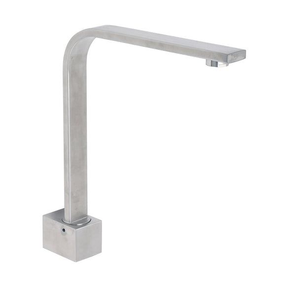 Brushed Nickel Square Spout Gooseneck Arm High Rise Bathtub Filler Water Outlet - RnR Galore