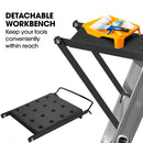 Bullet 2.9m Folding Aluminium Multipurpose Ladder, w/ Workshelf Platform, Spring Assisted Rapid Safety Lock Adjusters - RnR Galore