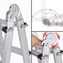 Bullet 4m Folding Aluminium Multipurpose Ladder, w/ Workshelf Platform, Spring Assisted Rapid Safety Lock Adjusters - RnR Galore