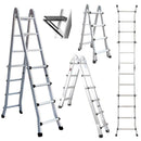 Bullet 4m Folding Aluminium Multipurpose Ladder, w/ Workshelf Platform, Spring Assisted Rapid Safety Lock Adjusters - RnR Galore