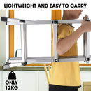 Bullet 4m Folding Aluminium Multipurpose Ladder, w/ Workshelf Platform, Spring Assisted Rapid Safety Lock Adjusters - RnR Galore