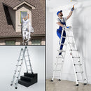 Bullet 5.1m Folding Aluminium Multipurpose Ladder, w/ Workshelf Platform, Spring Assisted Rapid Safety Lock Adjusters - RnR Galore