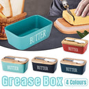 Butter Box with Knife Rectangular Cheese Container with Wooden Lid for Kitchen - Red - RnR Galore