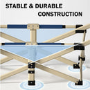 Camping Portable Stretcher Single Foldable Folding Bed Mattress Recliner Mat - navy - RnR Galore