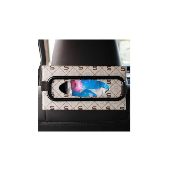 Car Tissue Box Holder - Plastic and Elastic Napkin Hanging Organiser Device - RnR Galore