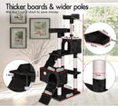 CARLA HOME 180cm Cat Tree Tower for Indoor Cats with Dual Condos, Plush Perches, Sisal Scratching Posts & Ramps for Kittens & Adult Cats (Black) - RnR Galore