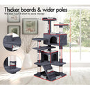 CARLA HOME 180cm Cat Tree Tower for Indoor Cats with Plush Perches, Dual Condos, Natural Sisal Scratching Posts & Ramp for Kittens & Adult Cats (Dark Grey) - RnR Galore