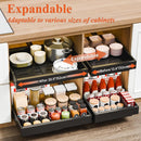 CARLA HOME 2 Pack Pull Out Cabinet Organizer Expandable for Cabinets with Adjustable Slide Out Shelves and Easy Installation (Black) - RnR Galore