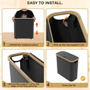 CARLA HOME 2 pack Toilet Paper Storage Basket Holds Up to 12 Rolls with Bamboo Lid and Handle for RV Closet (Black) - RnR Galore