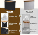 CARLA HOME 2 pack Toilet Paper Storage Basket Holds Up to 12 Rolls with Bamboo Lid and Handle for RV Closet (Black) - RnR Galore
