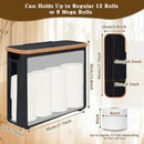 CARLA HOME 2 pack Toilet Paper Storage Basket Holds Up to 12 Rolls with Bamboo Lid and Handle for RV Closet (Black) - RnR Galore