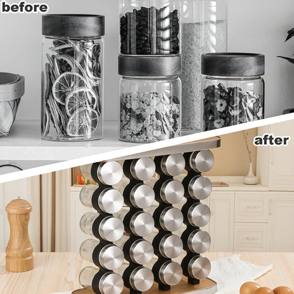 CARLA HOME 20 - Jar Spice Rack Organizer Storage for Kitchen Countertop or Cabinet - RnR Galore