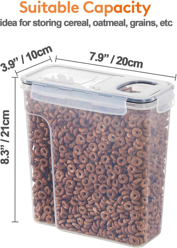 CARLA HOME Airtight Cereal Storage Containers BPA - Free Food Dispensers with Pouring Lids for Pantry & Kitchen (4 Pack 2,5L) - RnR Galore