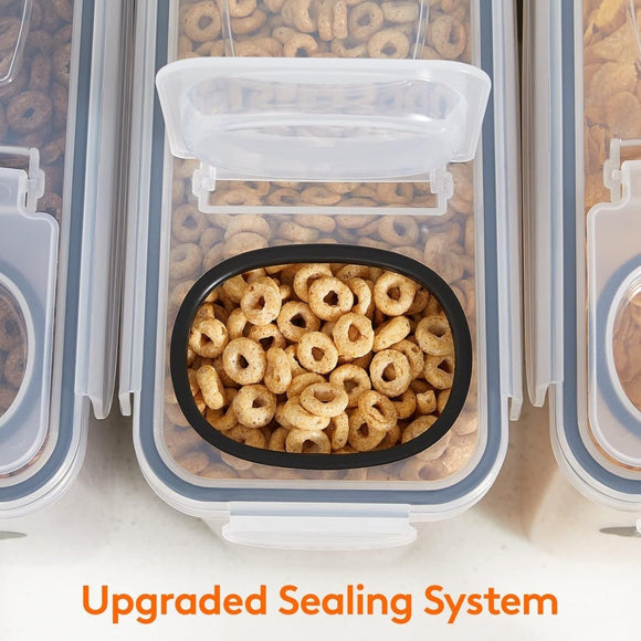 CARLA HOME Airtight Cereal Storage Containers BPA - Free Food Dispensers with Pouring Lids for Pantry & Kitchen (4 Pack 2,5L) - RnR Galore