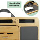 CARLA HOME Bamboo Laptop Lap Desk with Cushion and Angle Adjustable for Office and Home - RnR Galore