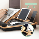 CARLA HOME Bamboo Laptop Lap Desk with Cushion, Angle Adjustable and Sleeve Case Bag for Office and Home - RnR Galore