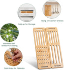 CARLA HOME Foldable Bamboo Dish Drying Rack for Kitchen - RnR Galore