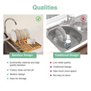CARLA HOME Foldable Bamboo Dish Drying Rack for Kitchen - RnR Galore