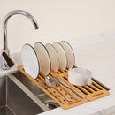 CARLA HOME Foldable Bamboo Dish Drying Rack for Kitchen - RnR Galore