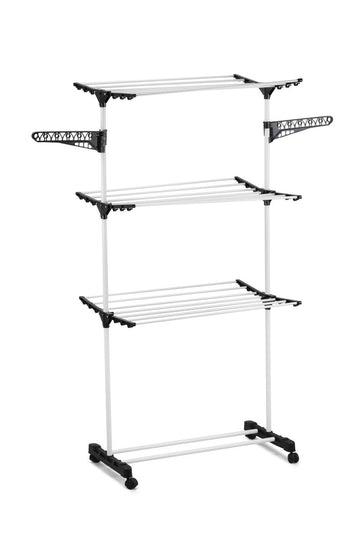 CARLA HOME Folding 3 Tier Clothes Laundry Drying Rack with Stainless Steel Tubes for Indoor & Outdoor Home - RnR Galore