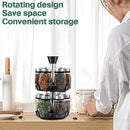 CARLA HOME Rotating Spice Rack Organizer with 16 Glass Jars for Kitchen Seasoning and Herb Storage - RnR Galore