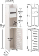 CARLA HOME Slim Bathroom Cabinet with Toilet Paper Holder for Toilet or Laundry Room - RnR Galore