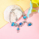 Cartoon Ocean Theme Bracelet with Octopus, Jellyfish, Crab Charms & Crystal Rhinestone Beads(19cm) - RnR Galore