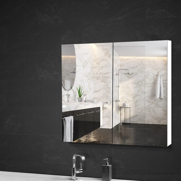 Cefito Bathroom Mirror Cabinet 750x720mm White - RnR Galore