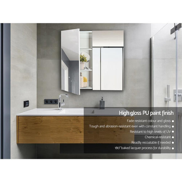 Cefito Bathroom Mirror Cabinet 750x720mm White - RnR Galore