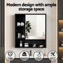 Cefito Bathroom Mirror Cabinet Mirrored Medicine Adjustable Shelf Wall Mounted 560mm Black - RnR Galore