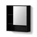 Cefito Bathroom Mirror Cabinet Mirrored Medicine Adjustable Shelf Wall Mounted 560mm Black - RnR Galore
