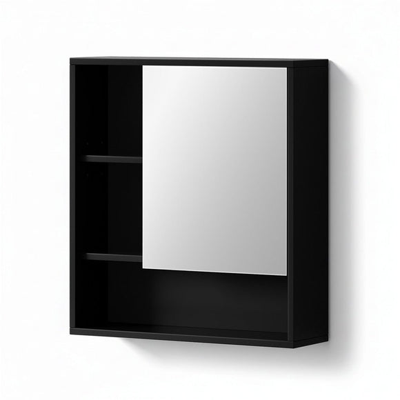 Cefito Bathroom Mirror Cabinet Mirrored Medicine Adjustable Shelf Wall Mounted 560mm Black - RnR Galore
