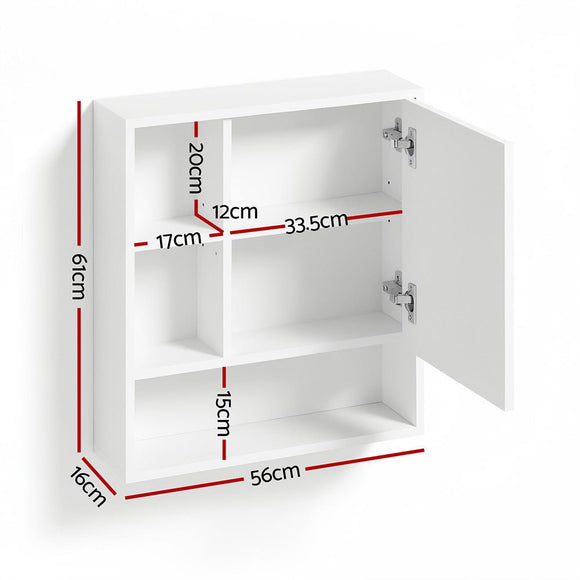 Cefito Bathroom Mirror Cabinet Mirrored Medicine Adjustable Shelf Wall Mounted 560mm White - RnR Galore