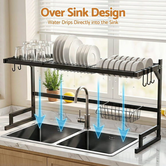 Cefito Dish Drying Rack for Kitchen Storage Organisation Kitchen Sink Organiser Dish Drainer - RnR Galore